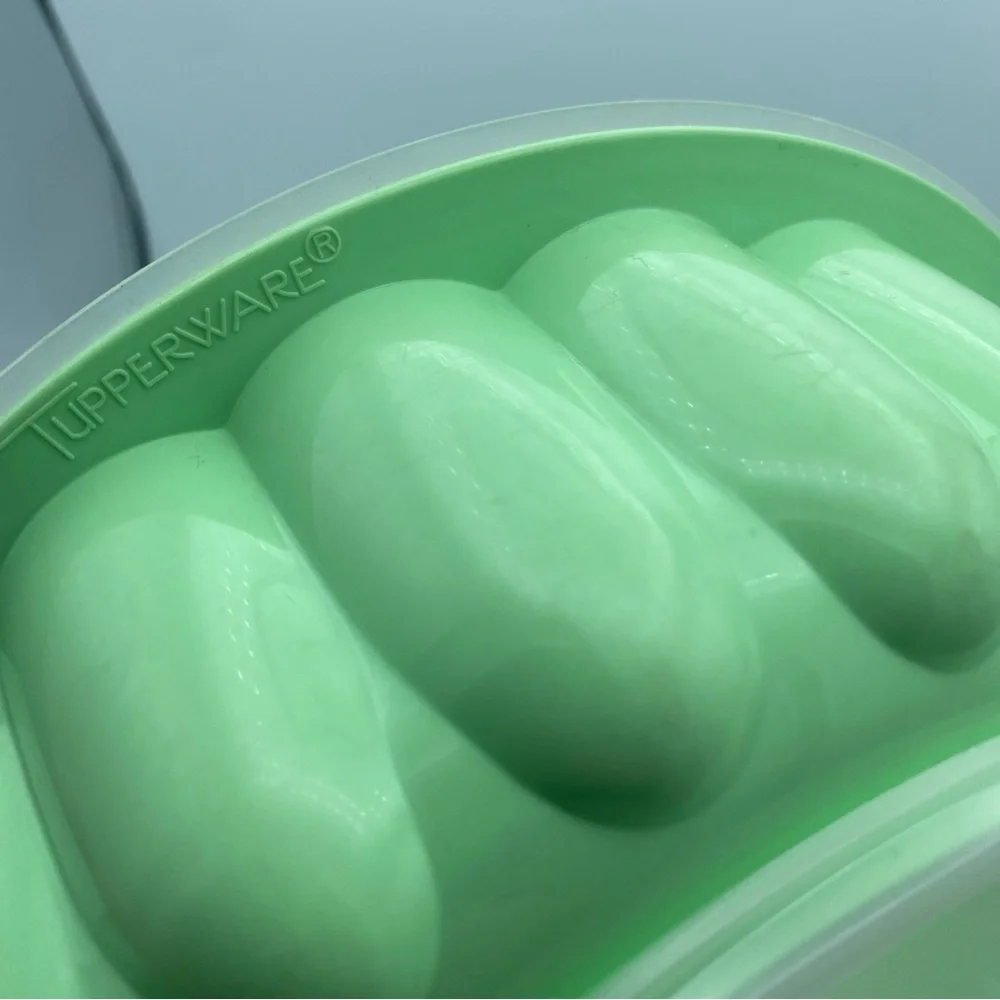 VTG Tupperware 3pc Jel-N-Serve Jello Mold Ice Ring Mint Green 9”